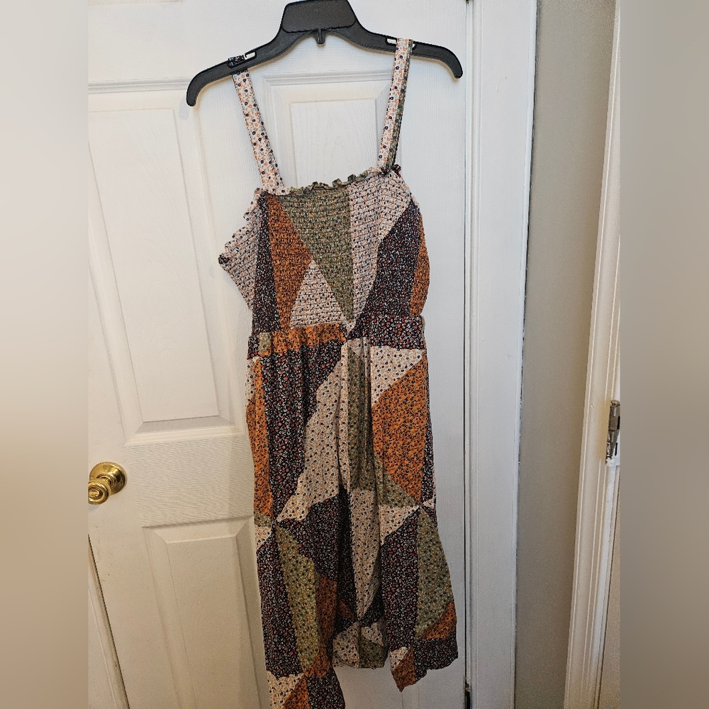 Universal Threads Multicolor Patchwork Midi Dress